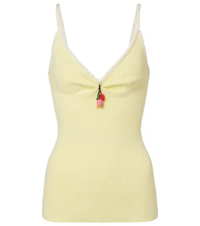 Embellished cotton-blend bouclé top