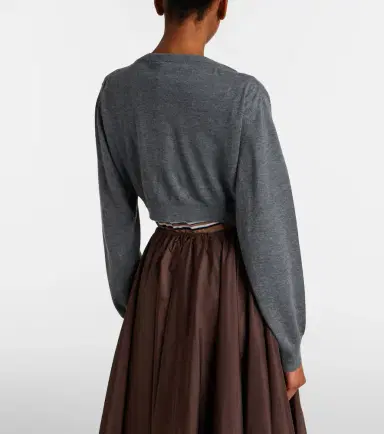 Prada Cropped cashmere cardigan | Thumbnail 2 Prada Cropped cashmere cardigan | Thumbnail 2