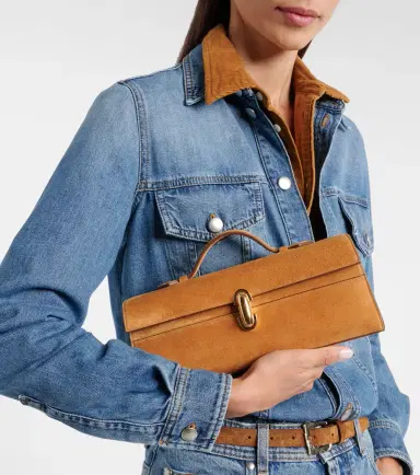 Savette Symmetry Slim suede top-handle bag | Thumbnail 5