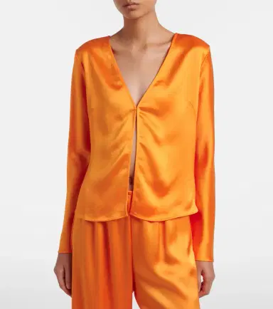 Leset Barb satin top | Thumbnail 3