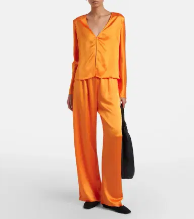 LESET Barb satin wide-leg pants | Thumbnail 6