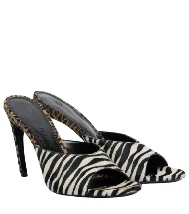 The Attico Betta zebra-print calf hair mules | Thumbnail 1 The Attico Betta zebra-print calf hair mules | Thumbnail 1