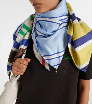 Loewe Striped silk twill scarf | Thumbnail 5