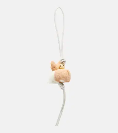 Loewe Corgi leather-trimmed wool bag charm | Thumbnail 3