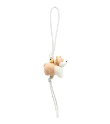 Loewe Corgi leather-trimmed wool bag charm | Thumbnail 1
