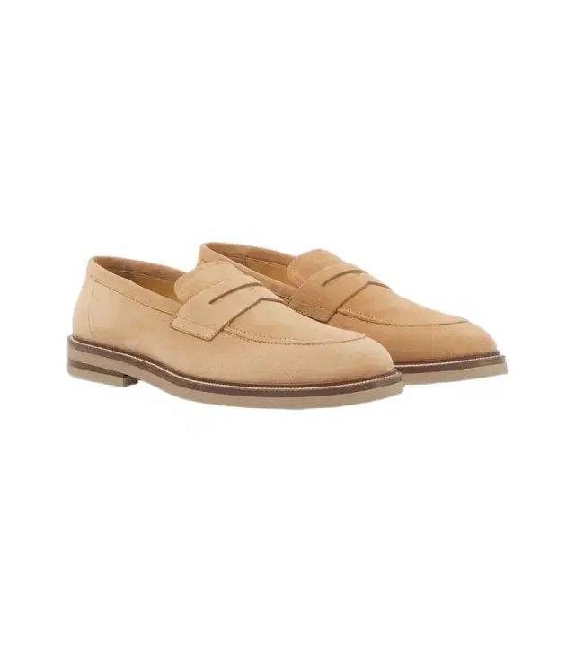Suede penny loafers