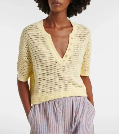 Varley Callie open-knit cotton top | Thumbnail 3