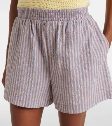 Varley Darina seersucker striped cotton shorts | Thumbnail 3