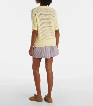 Varley Darina seersucker striped cotton shorts | Thumbnail 4
