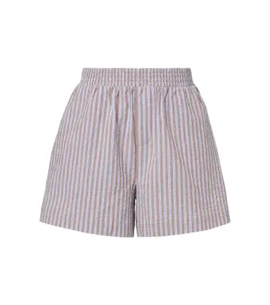 Varley Darina seersucker striped cotton shorts | Thumbnail 1