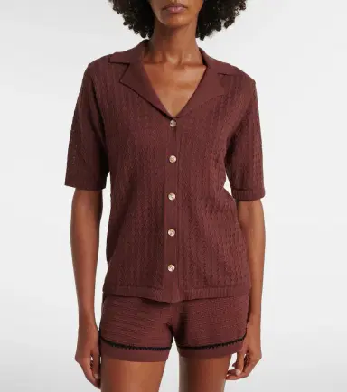 Varley Madelene pointelle cotton shirt | Thumbnail 5