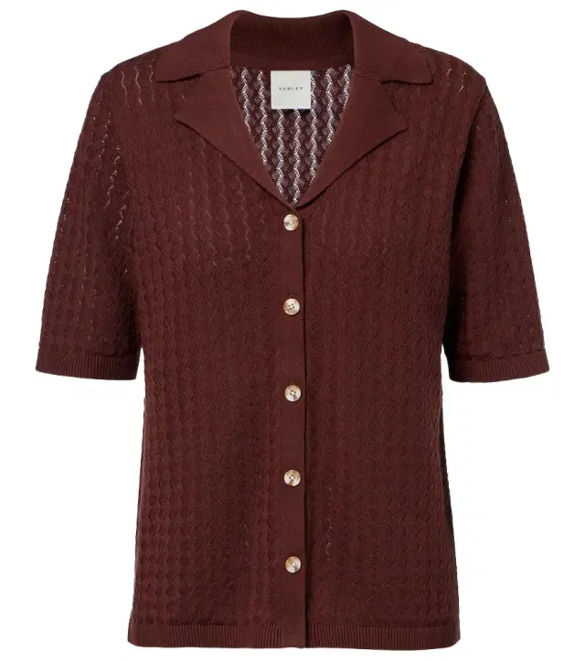 Varley Madelene pointelle cotton shirt