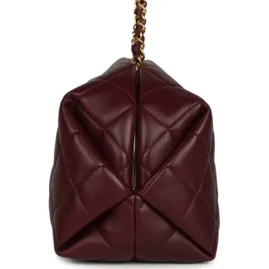 Chanel Chanel Large Quilted Clutch with Chain Dark Burgundy Lambskin Gold Hardware | Thumbnail 3 Chanel Chanel Large Quilted Clutch with Chain Dark Burgundy Lambskin Gold Hardware | Thumbnail 3