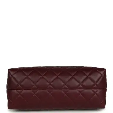 Chanel Chanel Large Quilted Clutch with Chain Dark Burgundy Lambskin Gold Hardware | Thumbnail 6 Chanel Chanel Large Quilted Clutch with Chain Dark Burgundy Lambskin Gold Hardware | Thumbnail 6