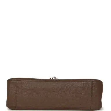 Chanel Chanel Maxi "Souplissimo" Small Flap Bag Brown Grained Calfskin Silver Hardware | Thumbnail 6