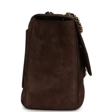 Chanel Chanel Maxi "Souplissimo" Small Flap Bag Dark Brown Suede Gold Hardware | Thumbnail 3