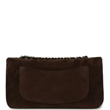 Chanel Chanel Maxi "Souplissimo" Small Flap Bag Dark Brown Suede Gold Hardware | Thumbnail 4