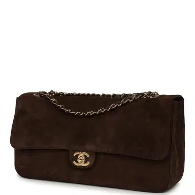 Chanel Chanel Maxi "Souplissimo" Small Flap Bag Dark Brown Suede Gold Hardware | Thumbnail 5