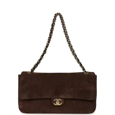 Chanel Chanel Maxi "Souplissimo" Small Flap Bag Dark Brown Suede Gold Hardware | Thumbnail 7