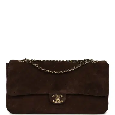 Chanel Chanel Maxi "Souplissimo" Small Flap Bag Dark Brown Suede Gold Hardware | Thumbnail 1