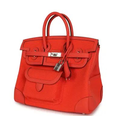 HERMÈS Hermes Birkin 25 Cargo Orange Field Toile Goeland and Swift Palladium Hardware | Thumbnail 5 HERMÈS Hermes Birkin 25 Cargo Orange Field Toile Goeland and Swift Palladium Hardware | Thumbnail 5