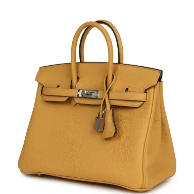 HERMÈS Hermes Birkin 25 Paille Togo Palladium Hardware | Thumbnail 5 HERMÈS Hermes Birkin 25 Paille Togo Palladium Hardware | Thumbnail 5