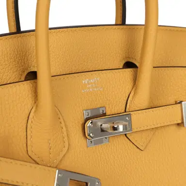 HERMÈS Hermes Birkin 25 Paille Togo Palladium Hardware | Thumbnail 7 HERMÈS Hermes Birkin 25 Paille Togo Palladium Hardware | Thumbnail 7