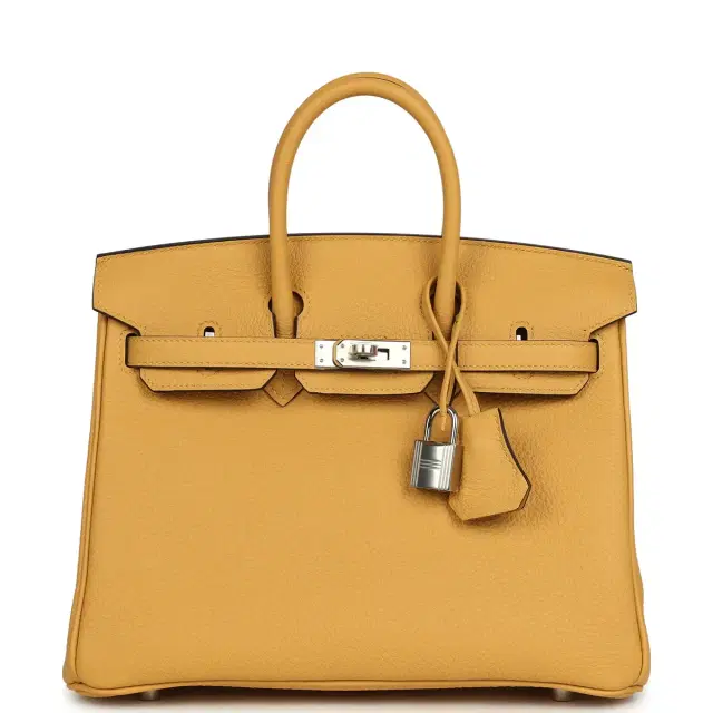 hermes Hermes Birkin 25 Paille Togo Palladium Hardware