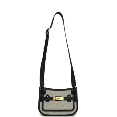 HERMÈS Hermes Jypsiere Mini Black and Ecru Toile H Black Swift Gold Hardware | Thumbnail 7 HERMÈS Hermes Jypsiere Mini Black and Ecru Toile H Black Swift Gold Hardware | Thumbnail 7