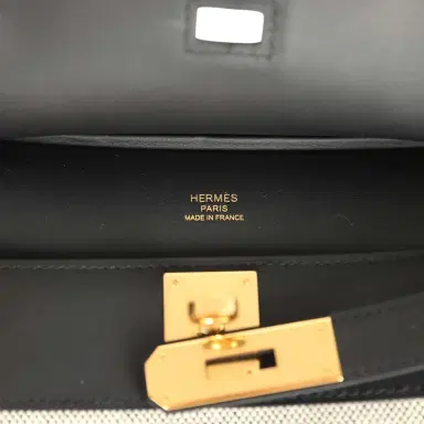 HERMÈS Hermes Jypsiere Mini Black and Ecru Toile H Black Swift Gold Hardware | Thumbnail 8 HERMÈS Hermes Jypsiere Mini Black and Ecru Toile H Black Swift Gold Hardware | Thumbnail 8