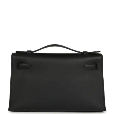 HERMÈS Hermes Kelly Pochette Black Swift Gold Hardware | Thumbnail 4