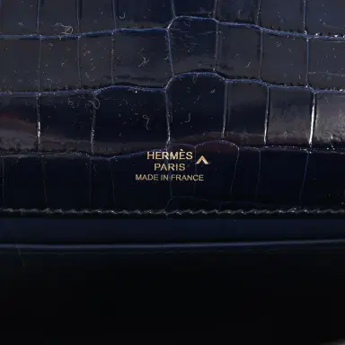 HERMÈS Hermes Kelly Pochette Bleu Saphir Shiny Porosus Crocodile Gold Hardware | Thumbnail 7 HERMÈS Hermes Kelly Pochette Bleu Saphir Shiny Porosus Crocodile Gold Hardware | Thumbnail 7