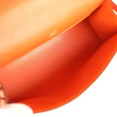 HERMÈS Hermes Kelly Pochette Tangerine Ostrich Palladium Hardware | Thumbnail 8
