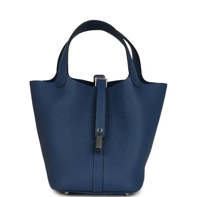 hermes Hermes Picotin Lock 18 Bleu Tie Clemence Palladium Hardware