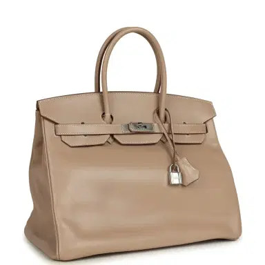 HERMÈS Pre-owned Hermes Birkin 35 Argile Tadelakt Guilloche Palladium Hardware | Thumbnail 2