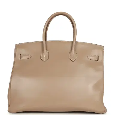 HERMÈS Pre-owned Hermes Birkin 35 Argile Tadelakt Guilloche Palladium Hardware | Thumbnail 4