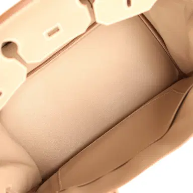 HERMÈS Pre-owned Hermes Birkin 35 Argile Tadelakt Guilloche Palladium Hardware | Thumbnail 8