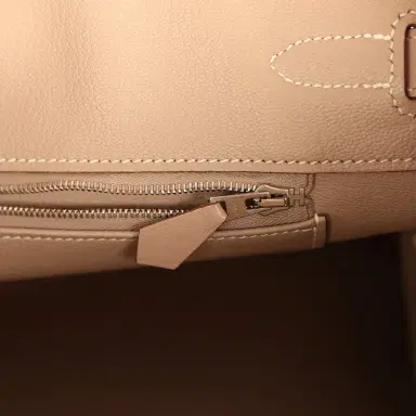 HERMÈS Pre-owned Hermes Birkin 35 Argile Tadelakt Guilloche Palladium Hardware | Thumbnail 9