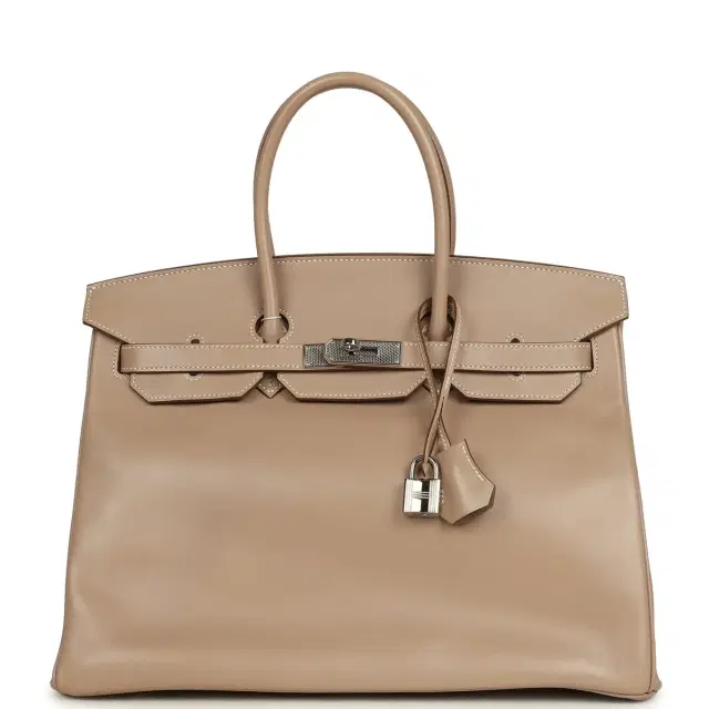 hermes Pre-owned Hermes Birkin 35 Argile Tadelakt Guilloche Palladium Hardware