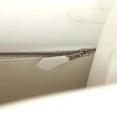 HERMÈS Pre-owned Hermes Kelly Sellier 35 White Epsom Palladium Hardware | Thumbnail 9