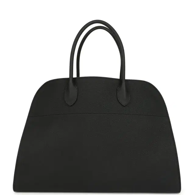 The Row The Row Soft Margaux 15 Bag Black Calfskin Silver Hardware