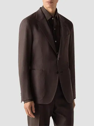 Zegna Men's Oasi Lino Jacket | Thumbnail 4 Zegna Men's Oasi Lino Jacket | Thumbnail 4