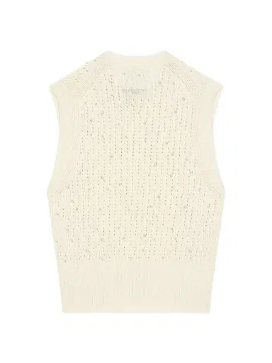 Givenchy Men's Sleeveless Sweater in Wool with Pearl Embroidery - Dove White - Size XL | Thumbnail 3