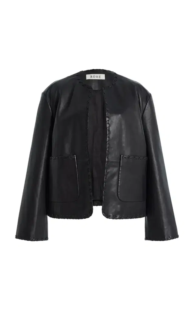 Róhe Blanket-Stitched Leather Jacket