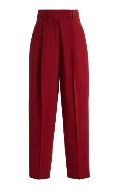 RÓHE Daria Pleated Wool Tapered Trousers | Thumbnail 3