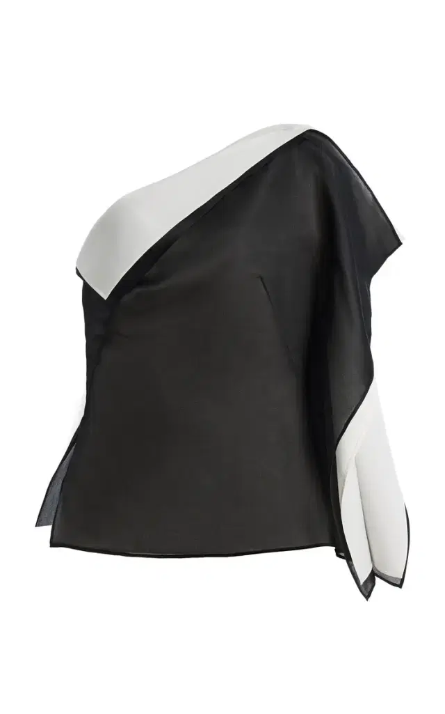 Róhe Sculptural Double-Layered Silk Organza Top