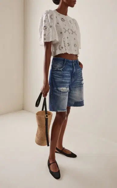 Sea Milene Denim Knee-Length Shorts | Thumbnail 2