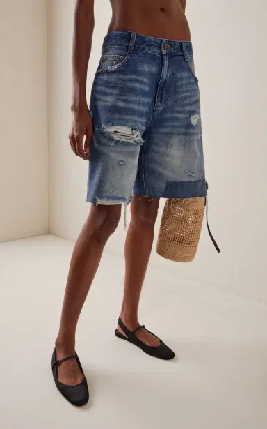 Sea Milene Denim Knee-Length Shorts | Thumbnail 3