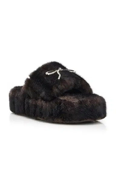 Balenciaga Furry Platform Slippers | Thumbnail 4