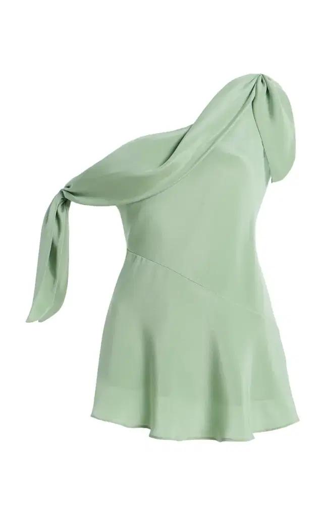Rodarte Exclusive Tie-Detailed Bias Silk-Crepe Top